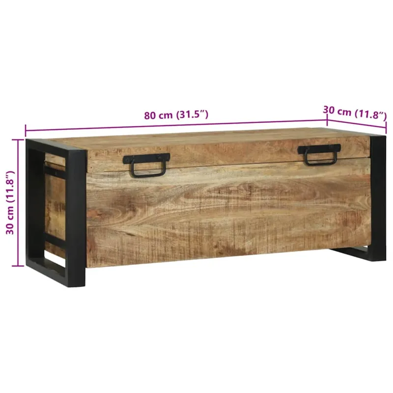 Saugojimo dėžės Ruda 80 x 30 x 30 cm Mango medienos masyvas