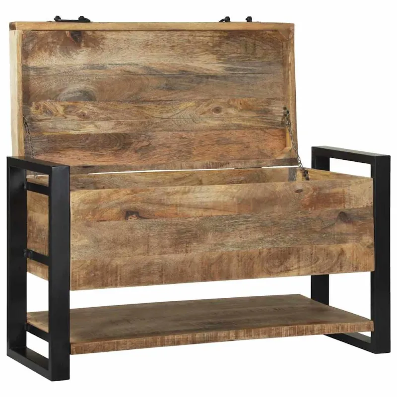 Saugojimo dėžė Ruda 80 x 35 x 45 cm Mango medienos masyvas