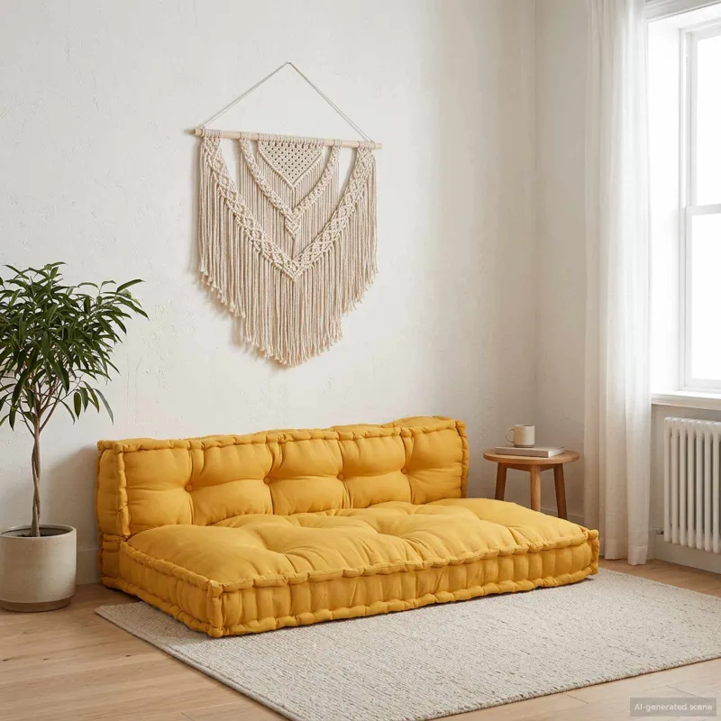 Šiuolaikinis sofos pagalvėlė 2 pcs Geltona 120 x 80 x 38 cm