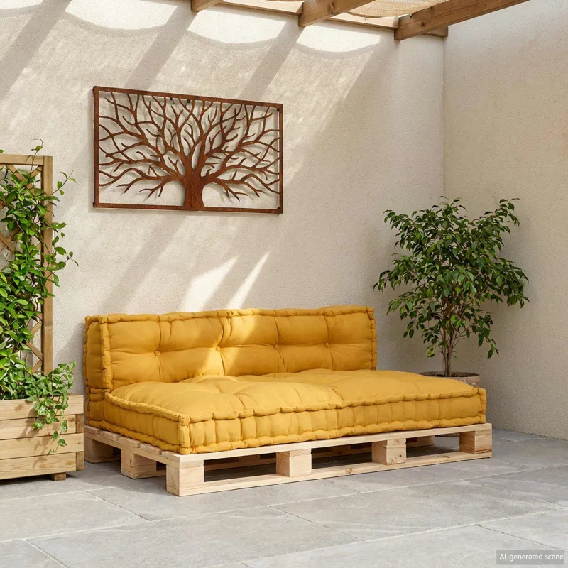 Šiuolaikinis sofos pagalvėlė 2 pcs Geltona 120 x 80 x 38 cm