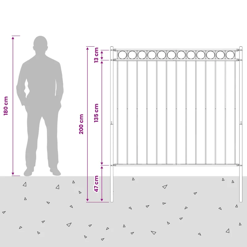 Tvorelių elementas ASSEN Pilka 170 x 200 cm Plienas