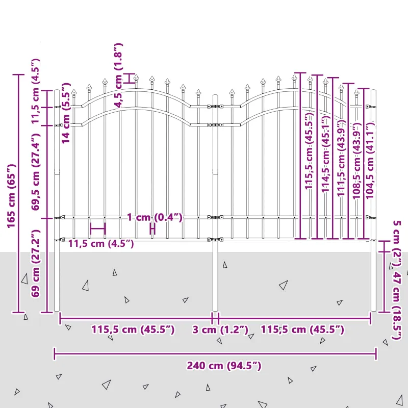 Sodo tvora Woerden 240 x 165 cm Pilka