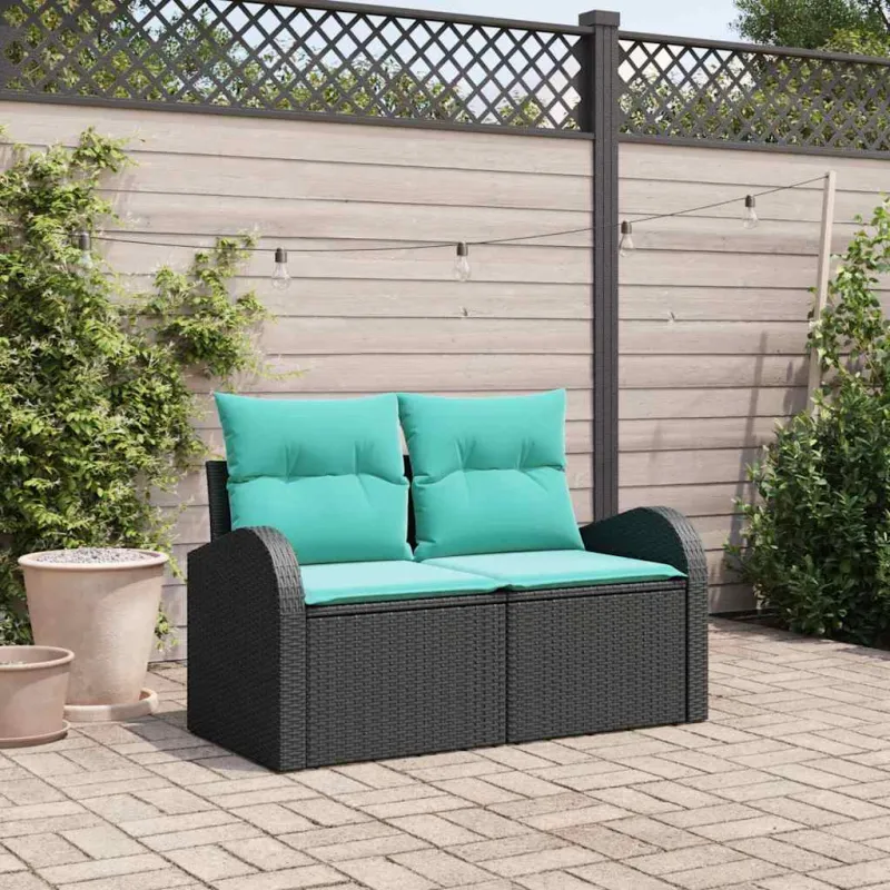 Sodo sofa Juoda 124 x 62 x 85cm poliratanas