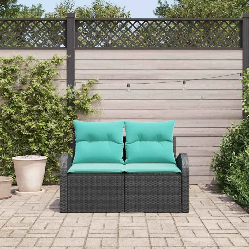 Sodo sofa Juoda 124 x 62 x 85cm poliratanas