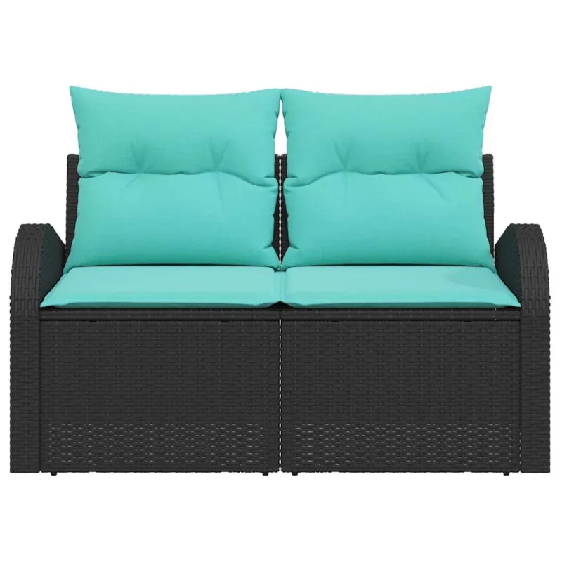 Sodo sofa Juoda 124 x 62 x 85cm poliratanas