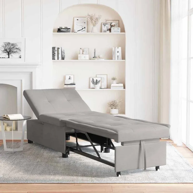 Ištraukiama sofa-lova Šviesiai pilka 194 x 67 x 82 cm