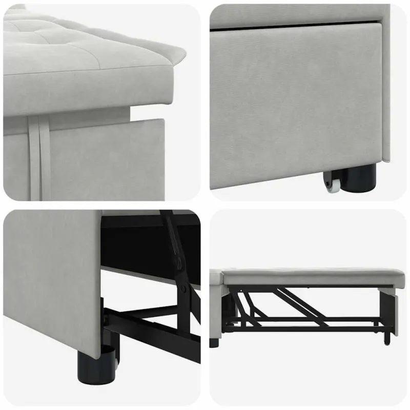Ištraukiama sofa-lova Šviesiai pilka 194 x 67 x 82 cm