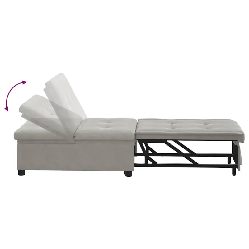 Ištraukiama sofa-lova Šviesiai pilka 194 x 67 x 82 cm