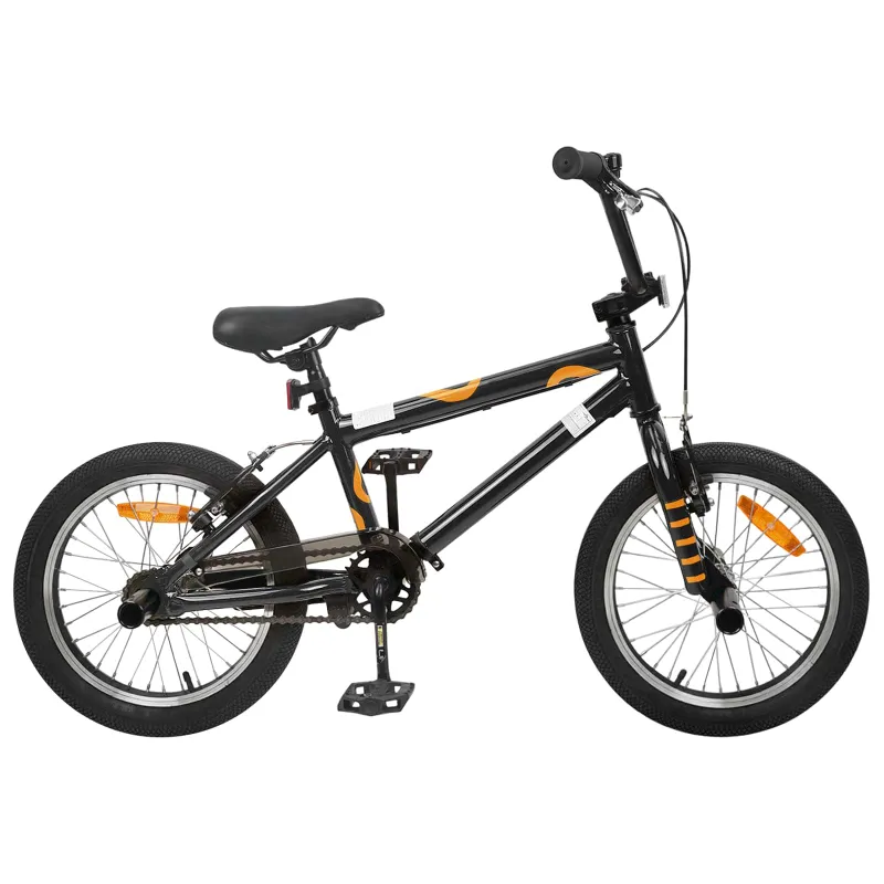 BMX Dviratis 16 Colių 5-8 metų amžiaus Juoda