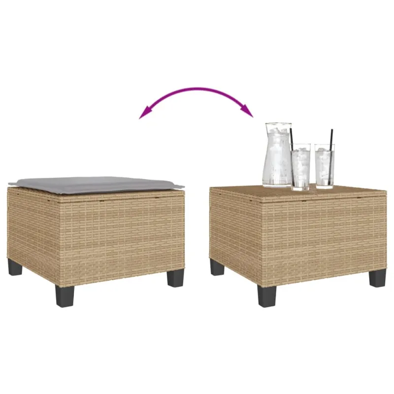 Bistro-Setti pehmusteilla, 3-os osat, hiekka, polyrattani