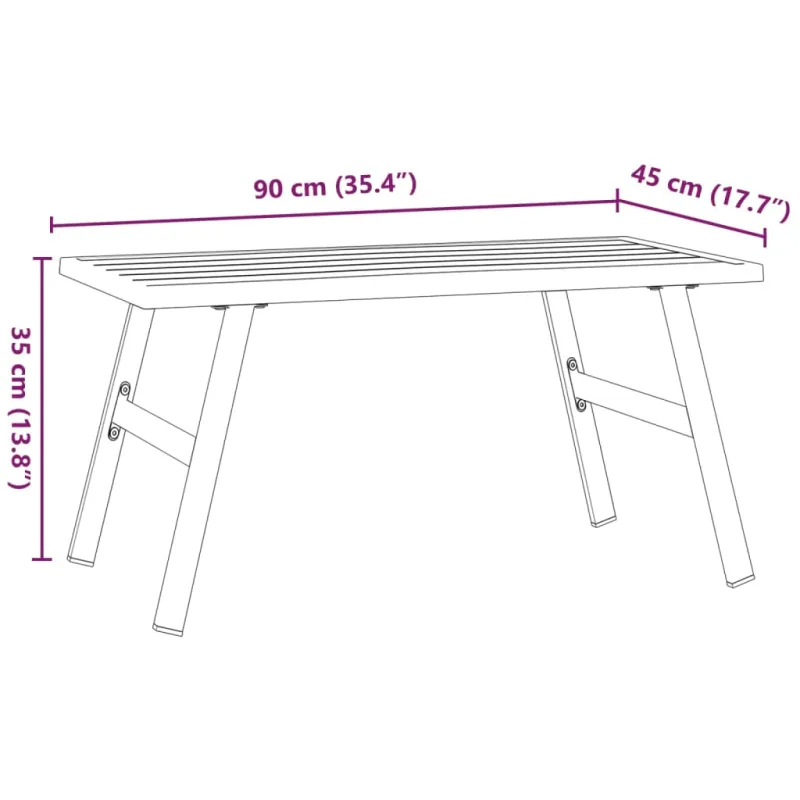 Sodo kohvstend, must, 90x45x35cm, terasest