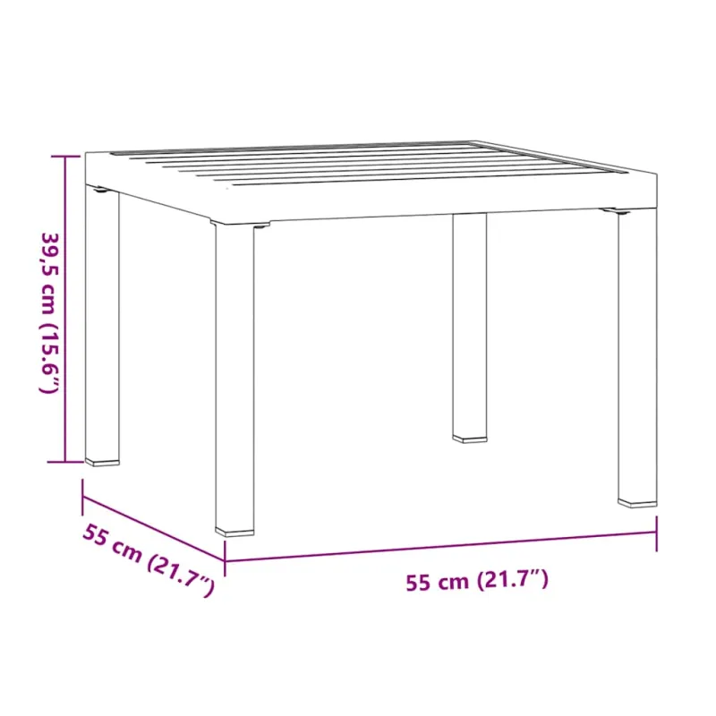 Sodo kohvstend, must, 55x55x39,5 cm, terasest