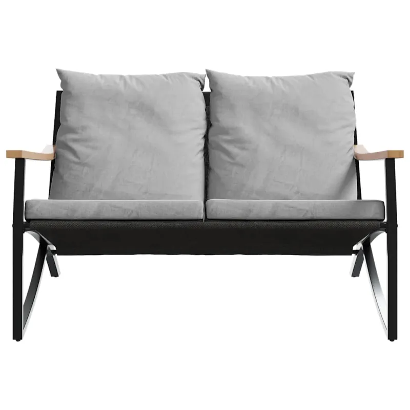 Sodo suoliukas pehmusteella, musta, 120 cm, teräs