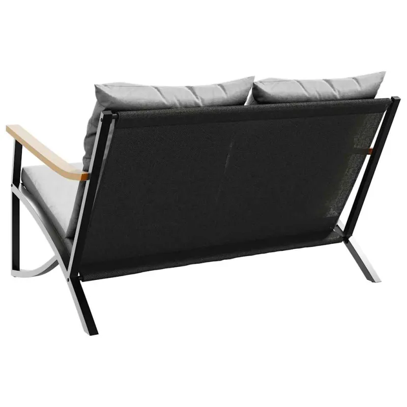 Sodo suoliukas pehmusteella, musta, 120 cm, teräs