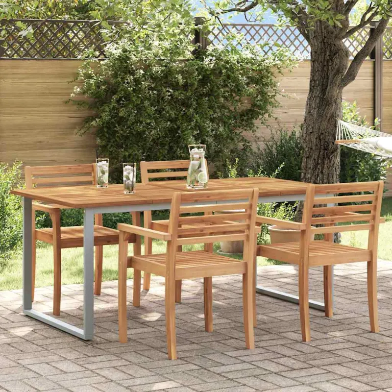 Sodo pöytä Pilka 180 x 90 x 75 cm Kestävä akatsiak wood