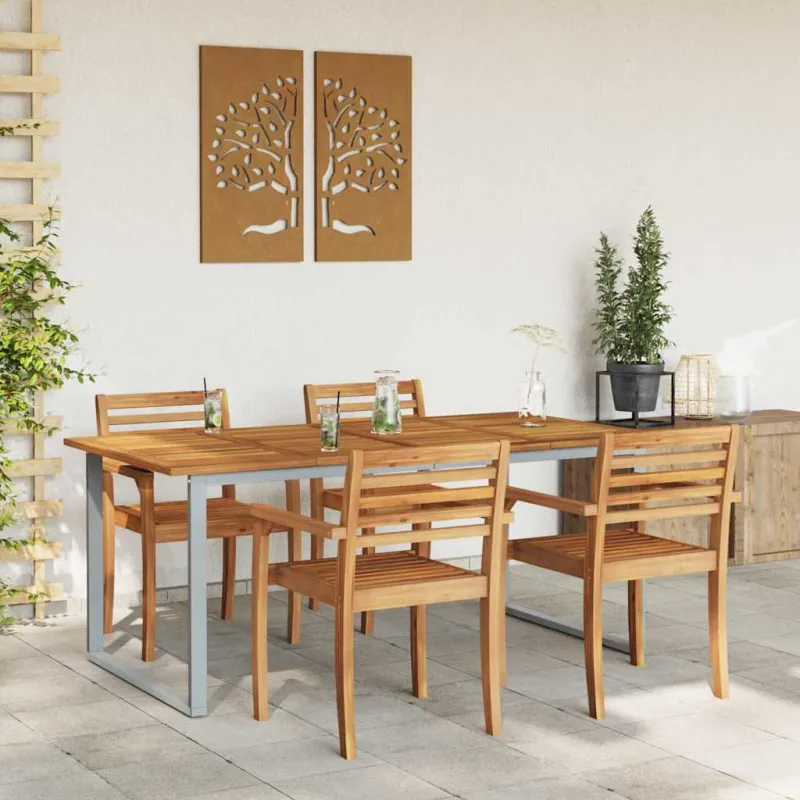 Sodo pöytä Pilka 180 x 90 x 75 cm Kestävä akatsiak wood