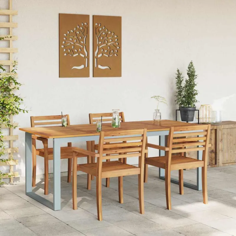 Sodo pöytä Pilka 200 x 90 x 75 cm Kestävä akatsiapuu