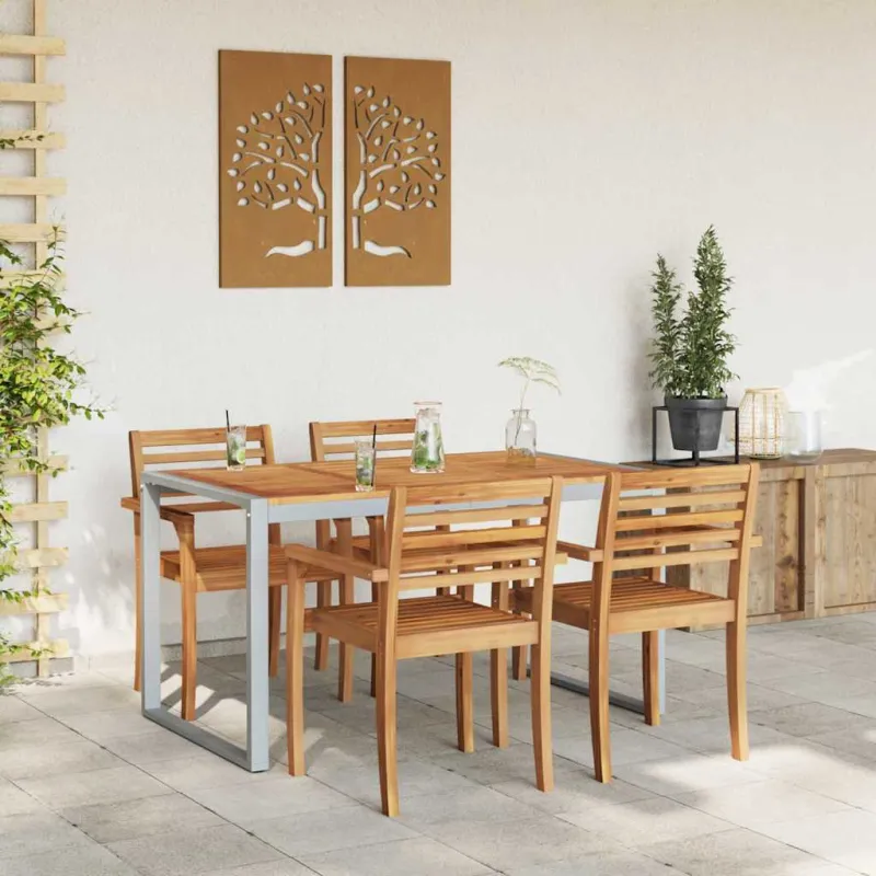 Sodo pöytä Pilka 140 x 80 x 75 cm Kestävä akatsiakarmi