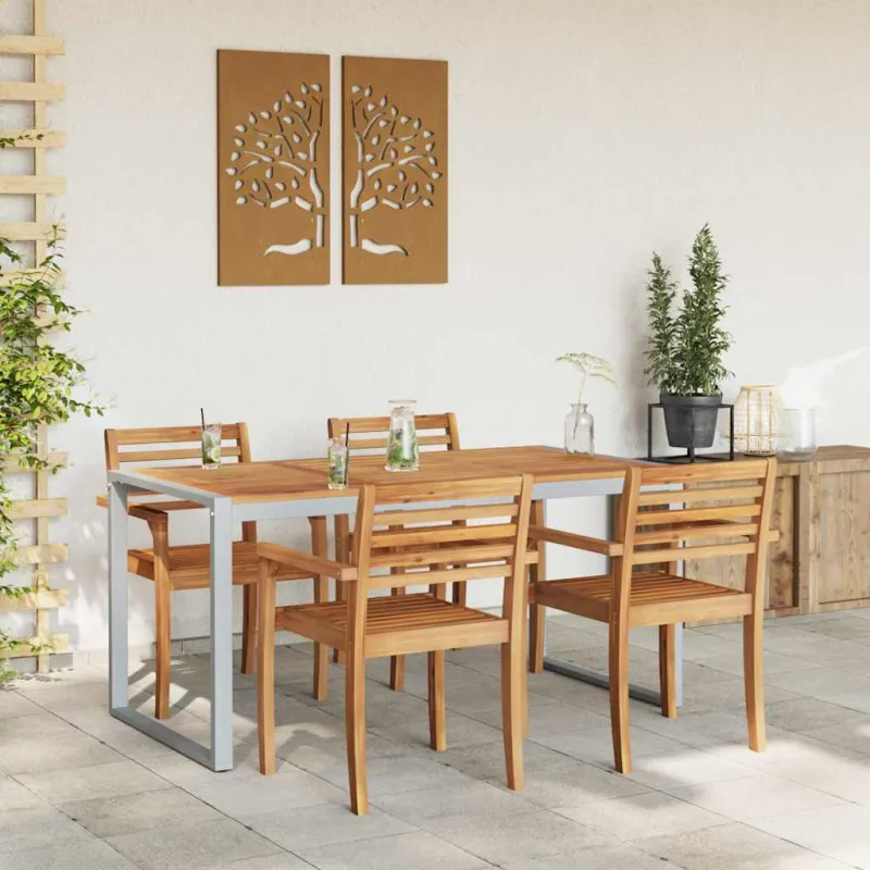 Sodo pöytä Pilka 160 x 80 x 75 cm Kestävä akatsiakäsittely