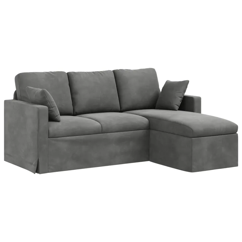 Sofa Tamsiai pilka 178 x 134 x 80 cm Aksomas