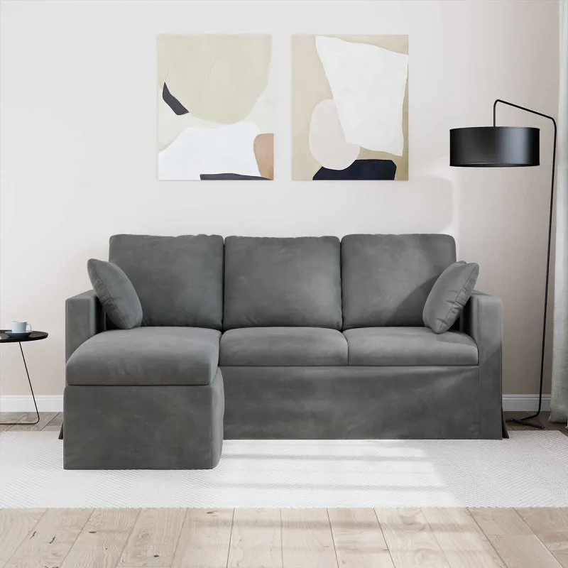 Sofa Tamsiai pilka 178 x 134 x 80 cm Aksomas