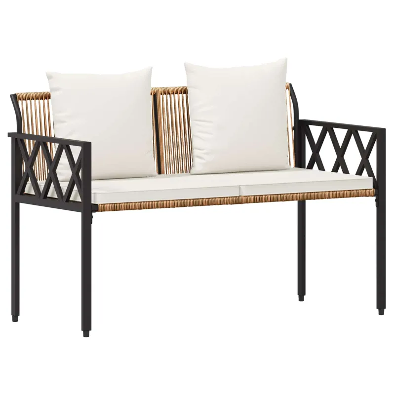 Lauko baldų komplektas 4 pcs Ruda ir Kremavimo Balta