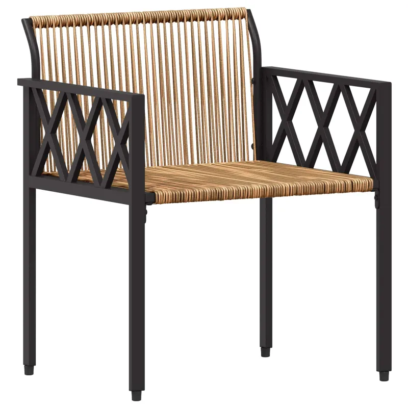 Lauko baldų komplektas 4 pcs Ruda ir Kremavimo Balta