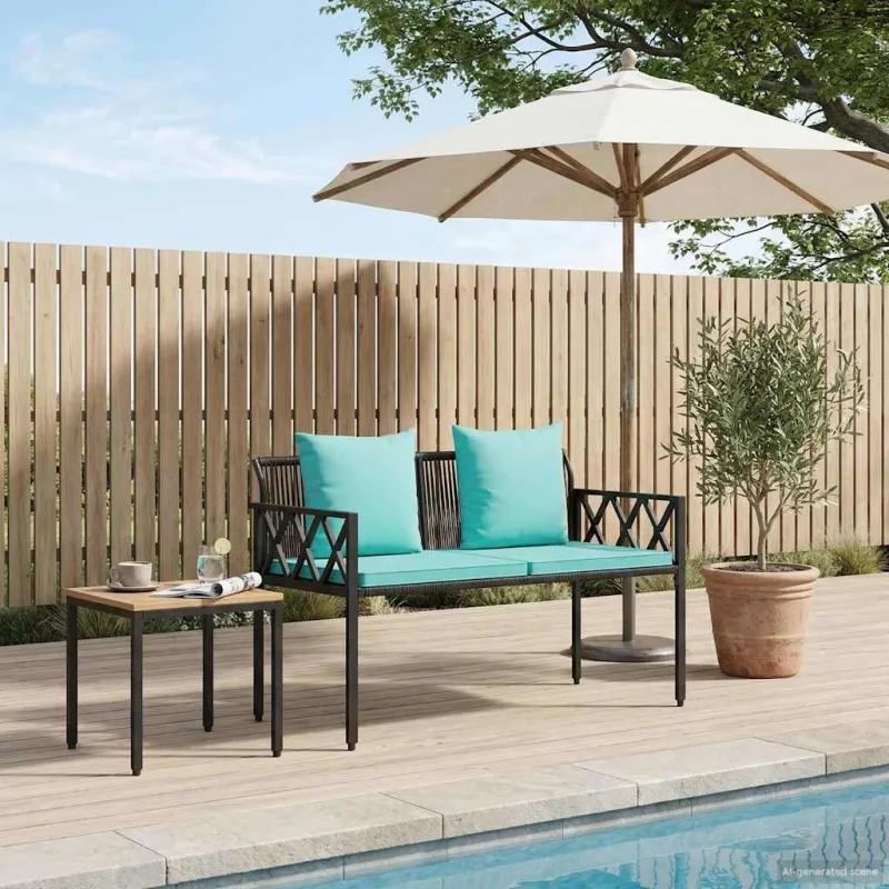 Lauko suoleliai 2 -Seater 116 x 56 x 75 cm poliratanas