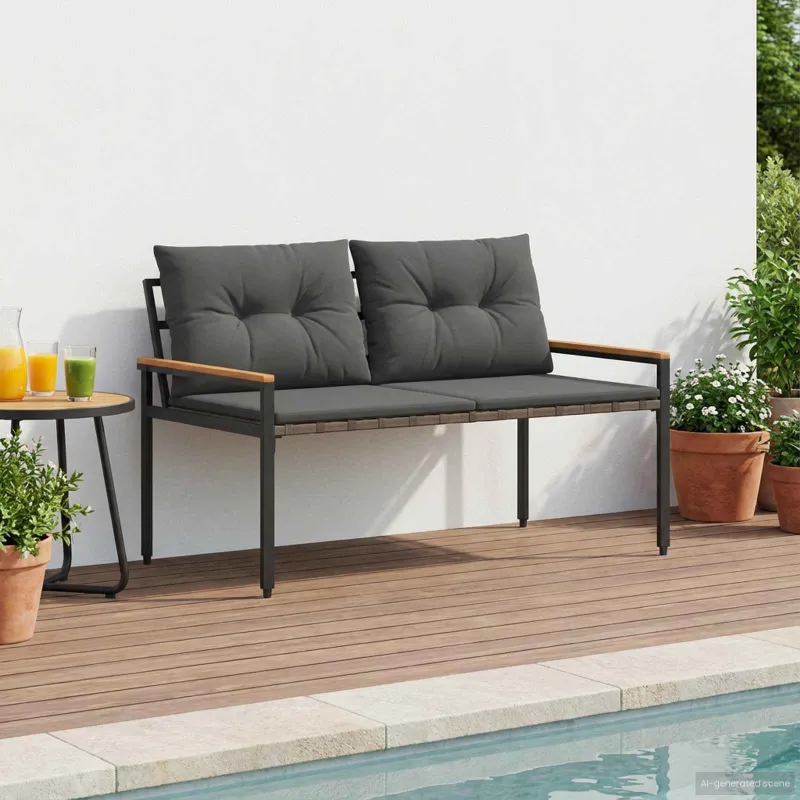 Lauko suolas 2 -Seater 116 x 67,5 x 72 cm poliratanas