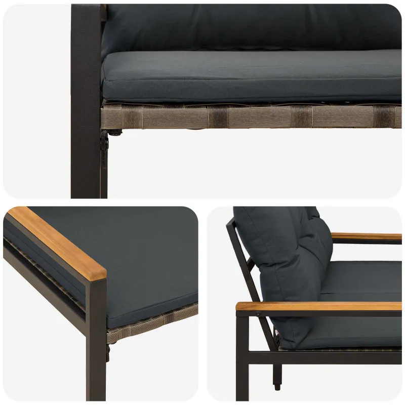 Lauko suolas 2 -Seater 116 x 67,5 x 72 cm poliratanas