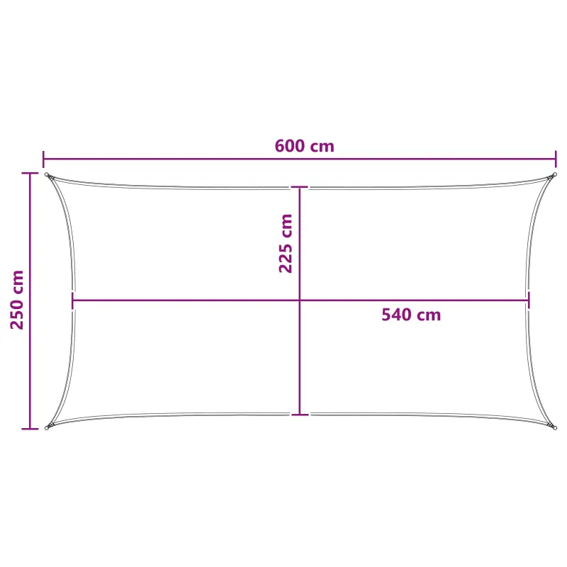 Saulės šešėlio audinys Raudona 2,5 x 6 m HDPE