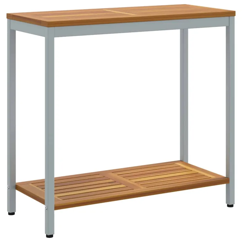 Lauko pöytä säilytystilalla, luonnollinen ja harmaa, 80 x 35 x 75 cm