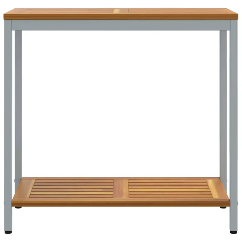 Lauko pöytä säilytystilalla, luonnollinen ja harmaa, 80 x 35 x 75 cm