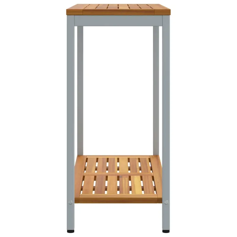 Lauko pöytä säilytystilalla, luonnollinen ja harmaa, 80 x 35 x 75 cm