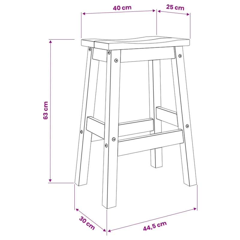 Baro taburetė 2 pcs Balta ir medaus vašku 44 x 30 x 63 cm