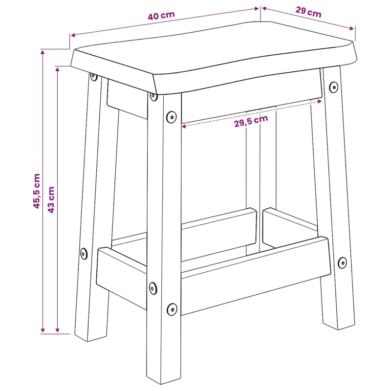 Baro taburetė EKAI 2 pcs Balta 40 x 29 x 45,5 cm