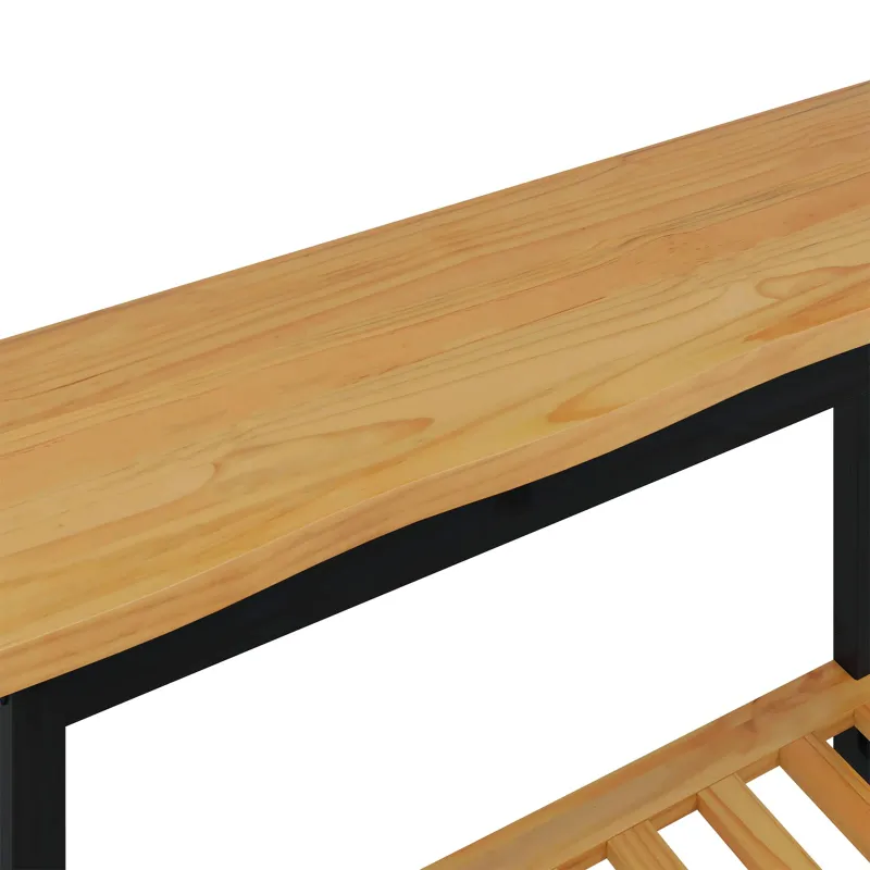 Konsolinis stalas su lentyna EKAI Juoda 112 x 35 x 76 cm