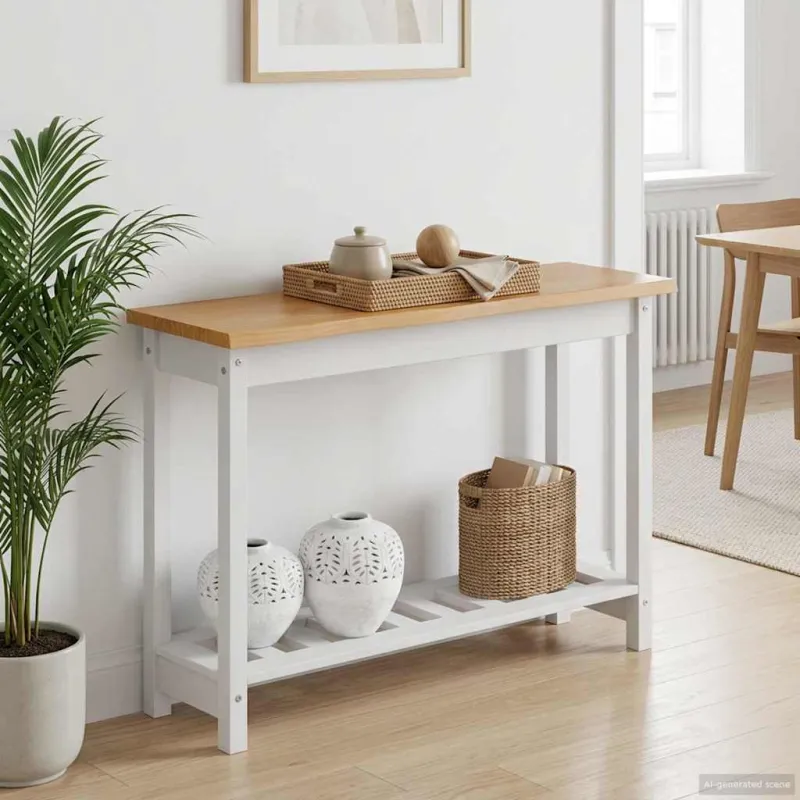 Konsolinis stalas su lentyna EKAI Balta 112 x 35 x 76 cm