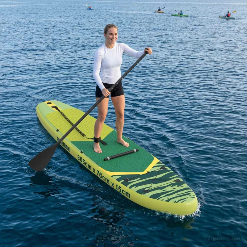 SUP lenta su sėdyne 2-in-1 POSEIDON 305 x 76 x 15 cm Žalia