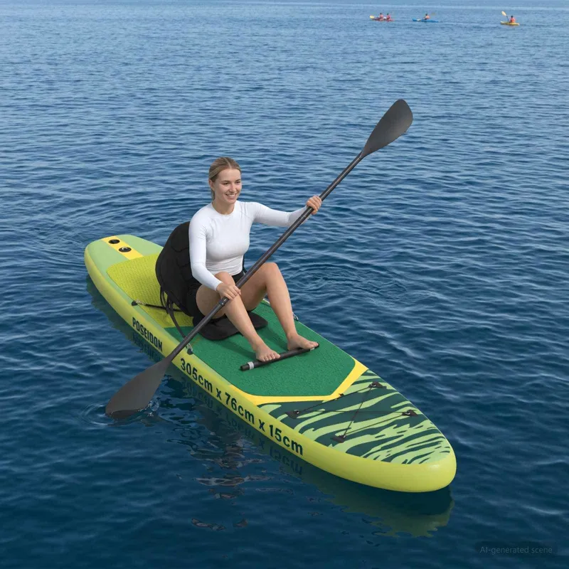 SUP lenta su sėdyne 2-in-1 POSEIDON 305 x 76 x 15 cm Žalia