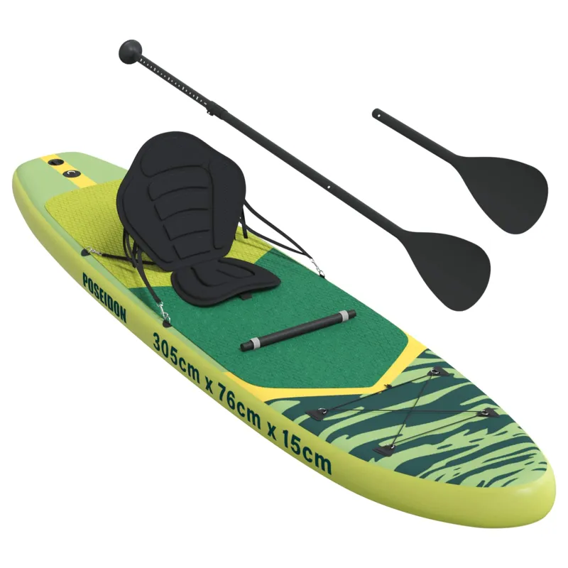 SUP lenta su sėdyne 2-in-1 POSEIDON 305 x 76 x 15 cm Žalia