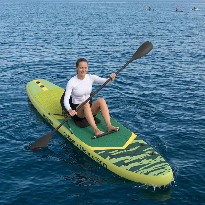 SUP lenta su sėdyne 2-in-1 POSEIDON 335 x 76 x 15 cm Žalia