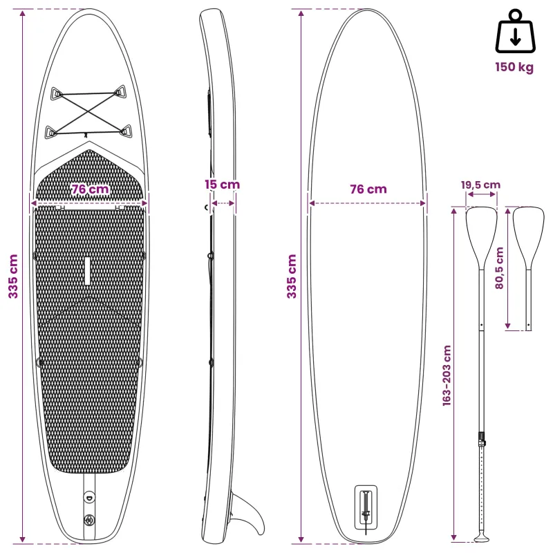 SUP lenta su sėdyne 2-in-1 TRITON 335 x 76 x 15 cm Mėlyna