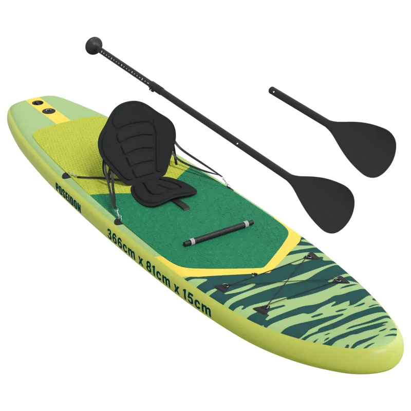 SUP lenta su sėdyne 2-in-1 POSEIDON 366 x 81 x 15 cm Žalia