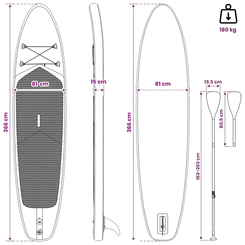 SUP lenta su sėdyne 2-in-1 TRITON 366 x 81 x 15 cm Mėlyna