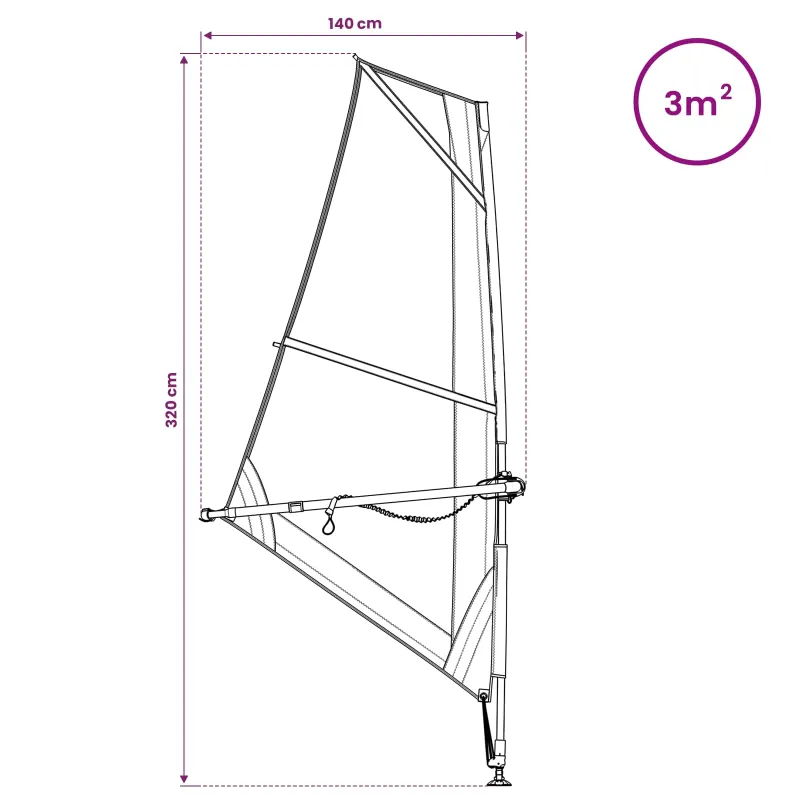 Pripučiamas SUP lenta su burės SCYLLA 330 x 76 x 15 cm Mėlyna