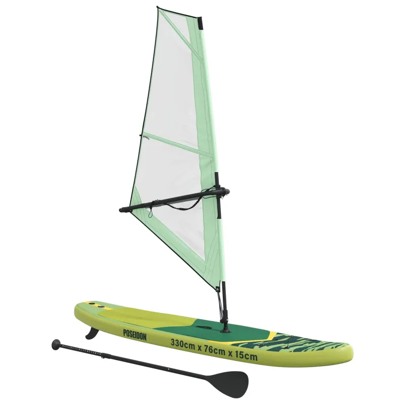 Pripučiamas SUP lenta su burės POSEIDON 330 x 76 x 15 cm Žalia