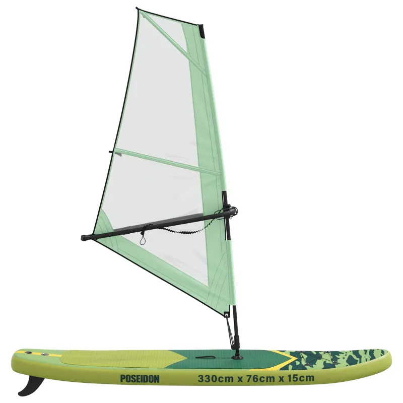 Pripučiamas SUP lenta su burės POSEIDON 330 x 76 x 15 cm Žalia