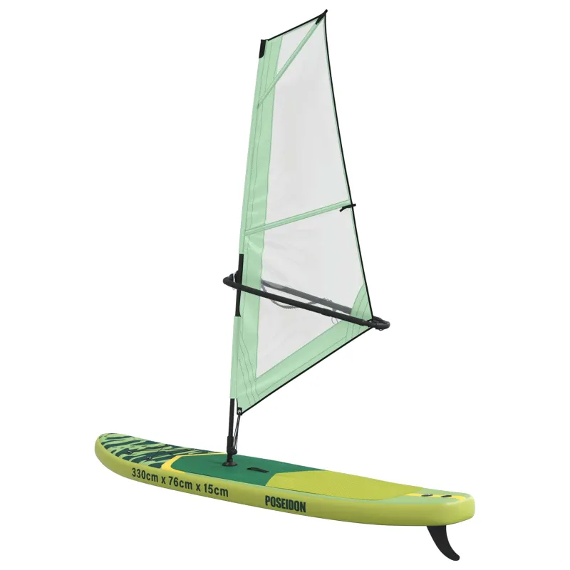 Pripučiamas SUP lenta su burės POSEIDON 330 x 76 x 15 cm Žalia