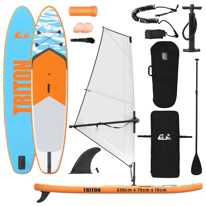 Pripučiamas SUP lenta su burės TRITON 330 x 76 x 15 cm Mėlyna